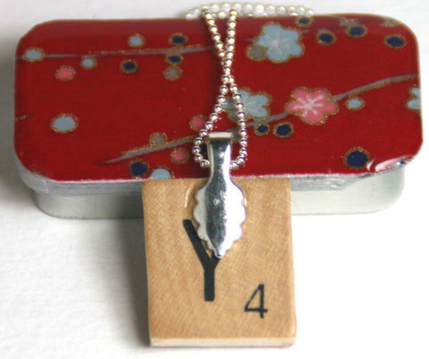 A Scrabble Tile Pendant and Teeny Tiny Tin Plum