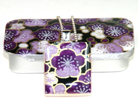 A Scrabble Tile Pendant and Teeny Tiny Tin Sakura Amethyst