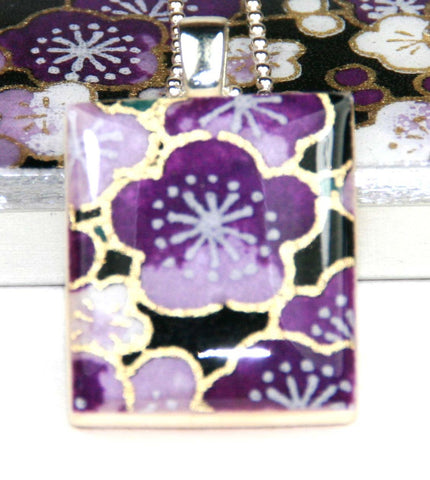 A Scrabble Tile Pendant and Teeny Tiny Tin Sakura Amethyst